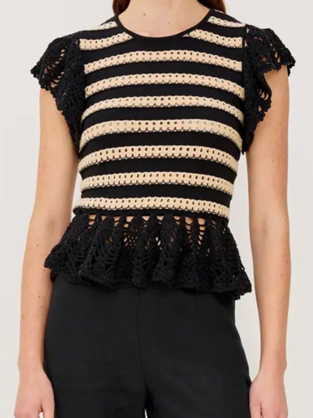 Rails Coen Top in Black and Oat NWT